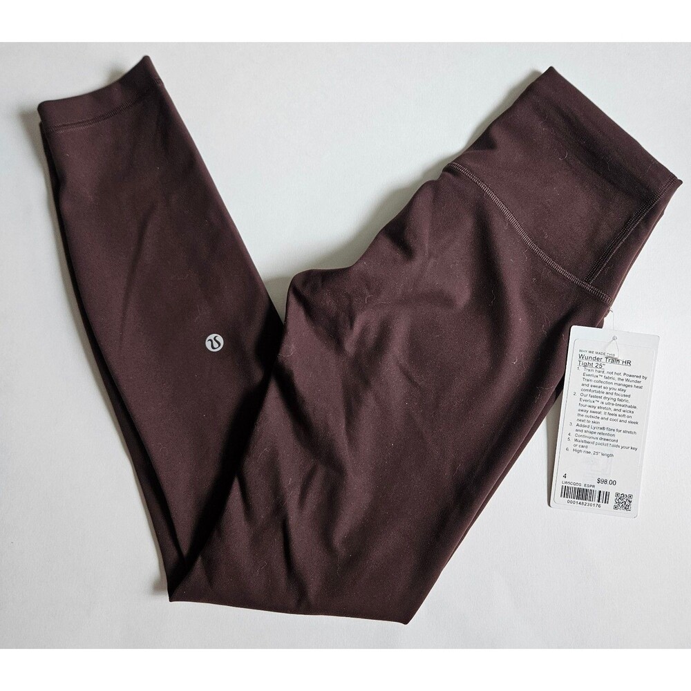 Lululemon wunder train HR tight 25" espresso brown NWT